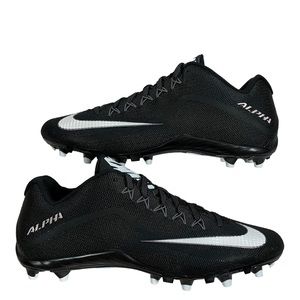 Nike Alpha Pro 2 TD Black Metallic Dark Grey White Football Cleats Size 16
